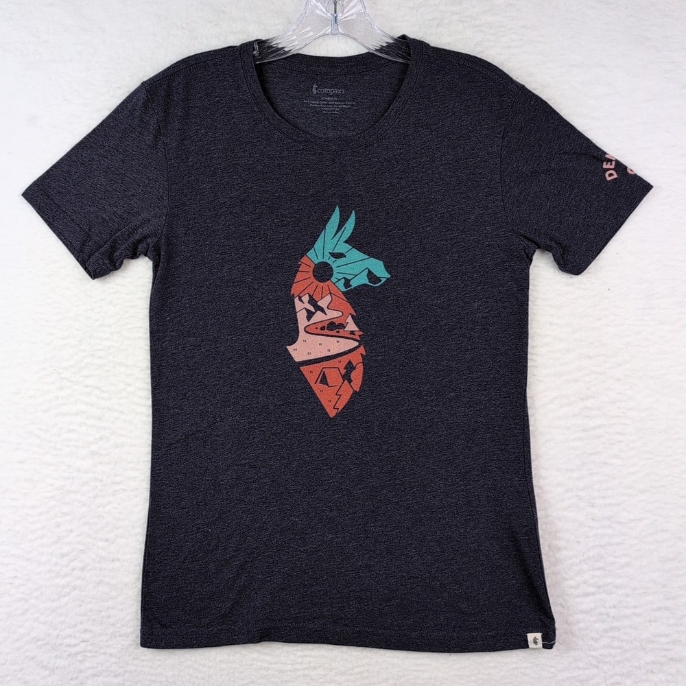 Cotopaxi T-Shirt Women's XS Navy Blue Llama Graphic Organic Cotton